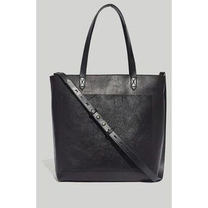 Madewell Black Leather Tote Bag